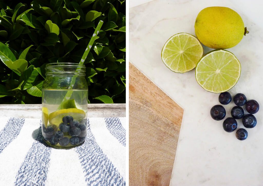 Refresco natural arándanos y limón