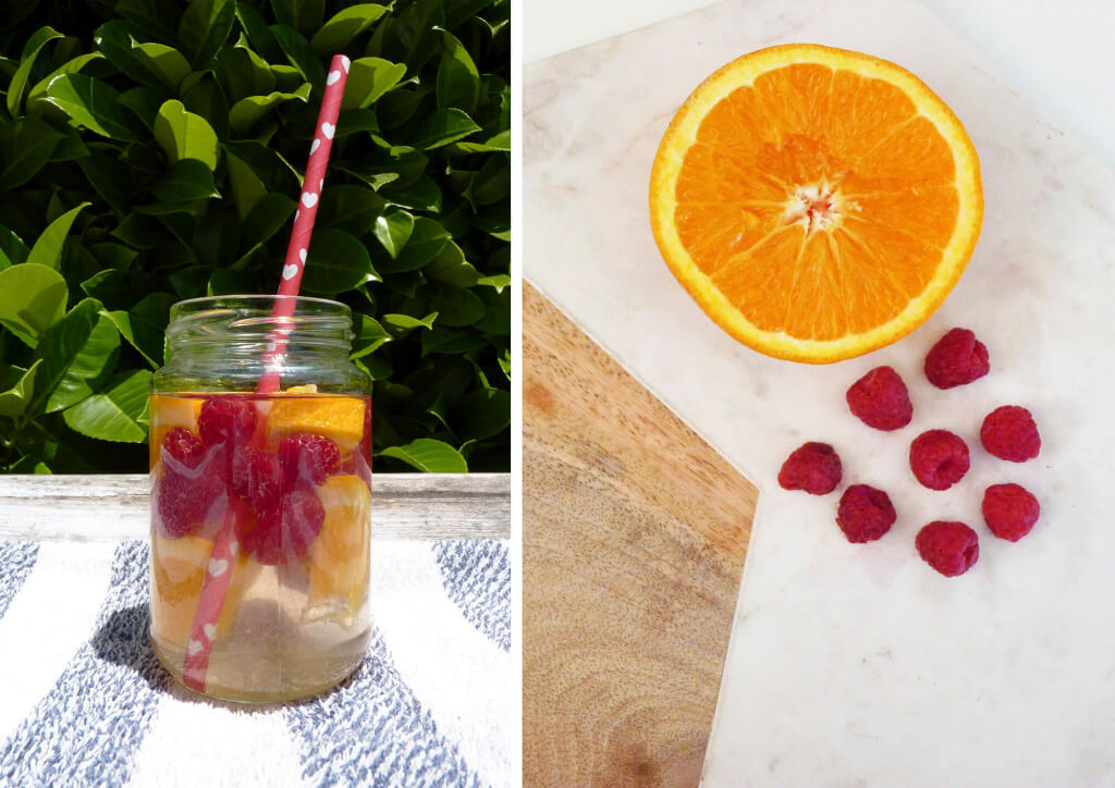 Refresco naranja y frambuesa